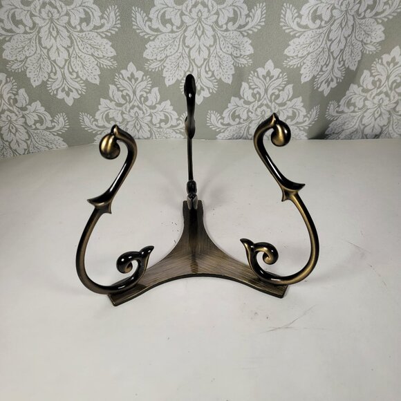 Orb Holder / Candle Base Holder / PartyLite Soliloquy Antique Brass Scroll - Picture 1 of 7